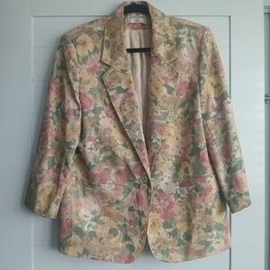 Alfred Dunner Pastel Floral Blazer Vintage